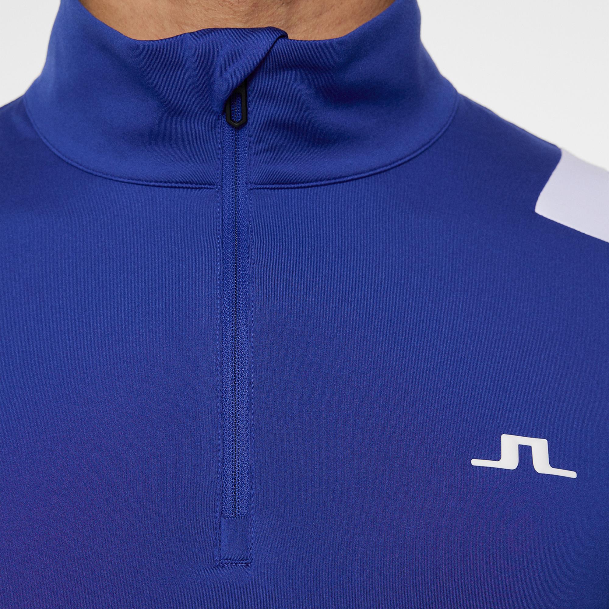 J Lindeberg Lukas Quarter Zip Mens Golf Mid Layer Clematis Blue